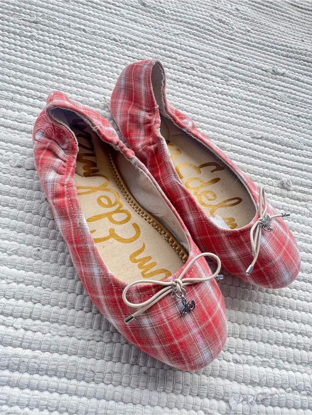 Sam Edelman Felicia Plaid Ballet Flats Pink Plaid Size 3